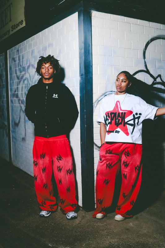 Red "KW" Sweatpants