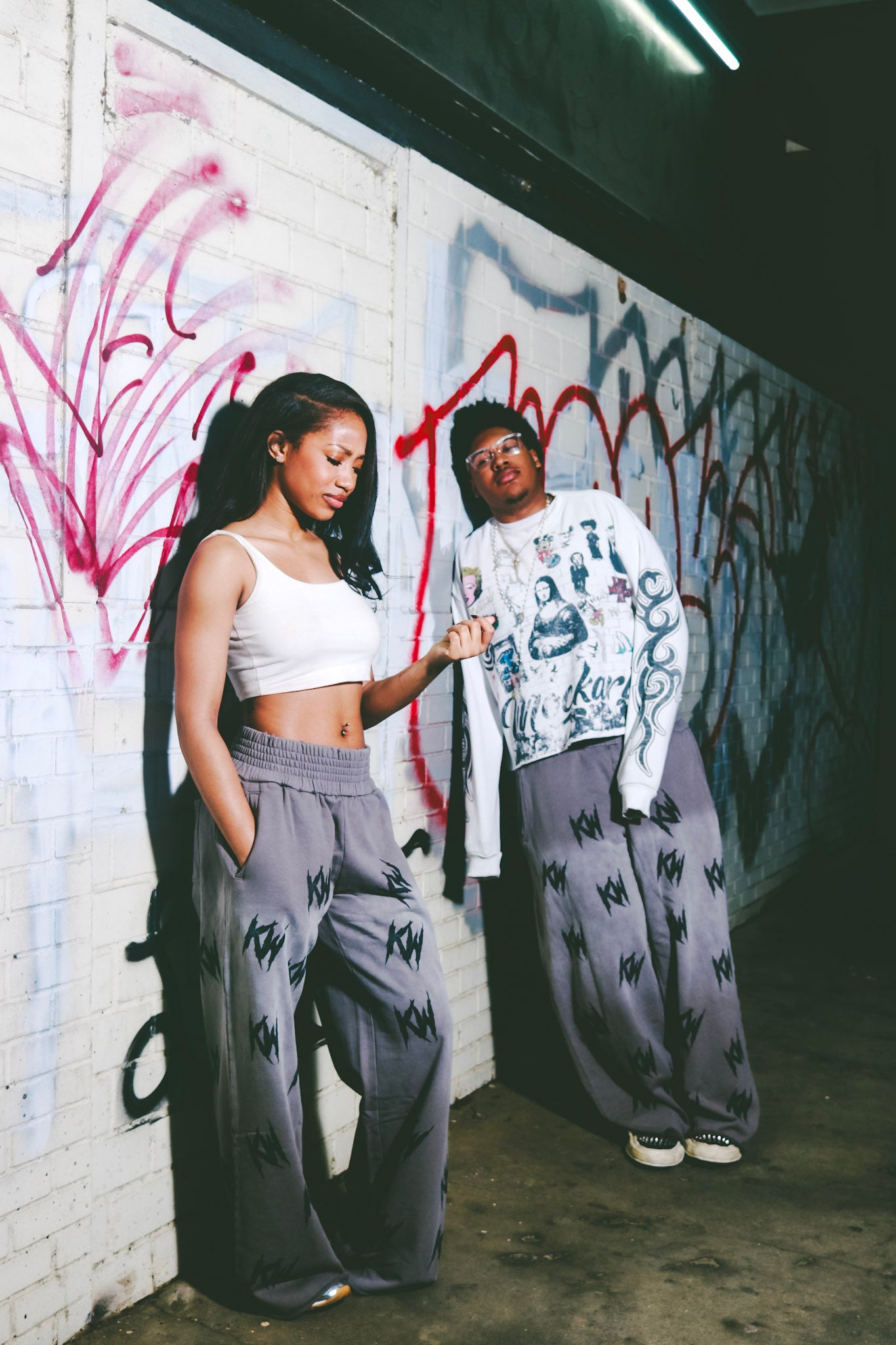 Grey "KW" Sweatpants